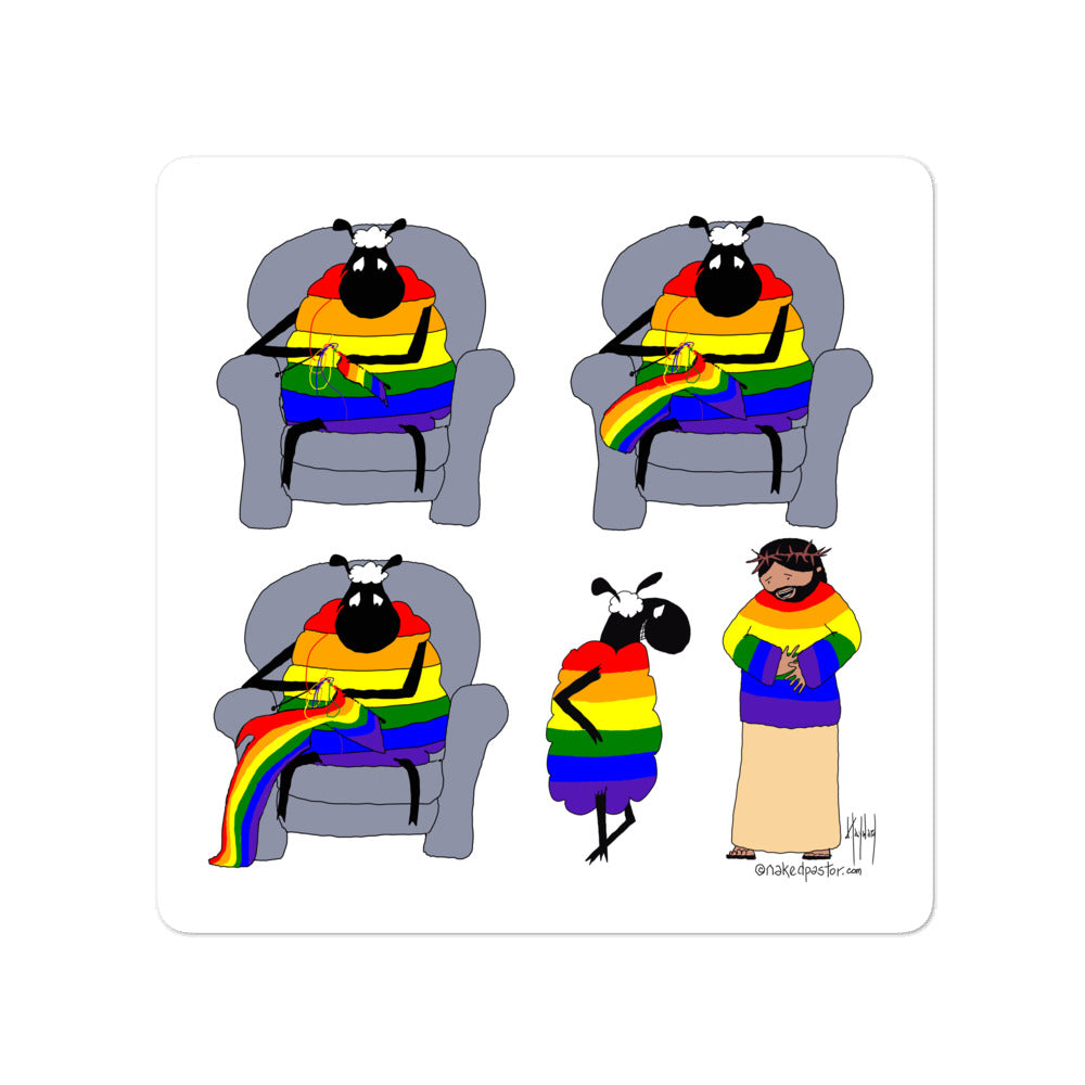 LGBTQ Sweater Bubble-free Sticker - by nakedpastor