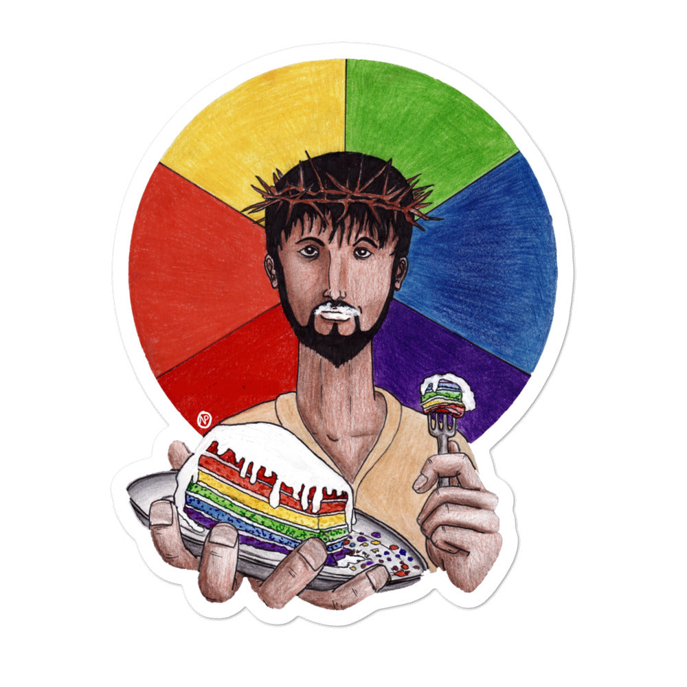Let Them Eat Cake Sticker - by nakedpastor