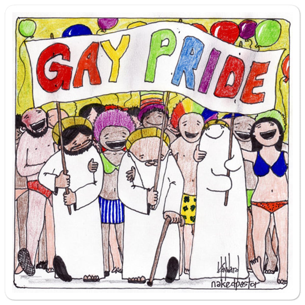God and Gay Pride Stickers - by nakedpastor
