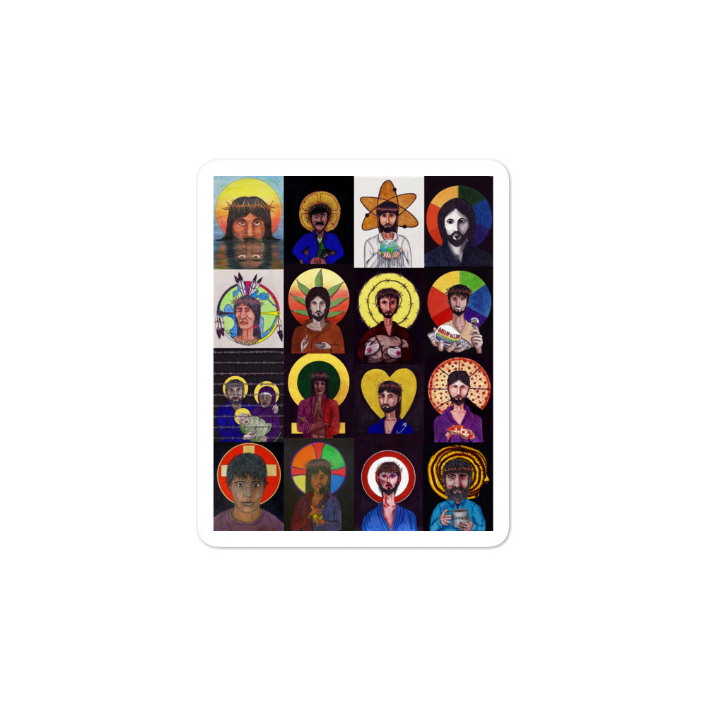 Christ Collage Sticker - by nakedpastor
