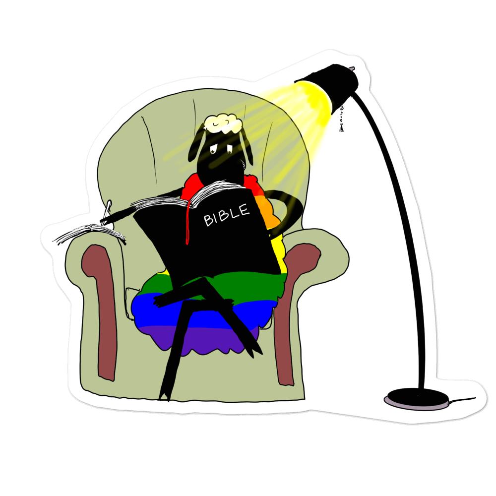LGBTQ Sheep has Devotions Stickers - by nakedpastor