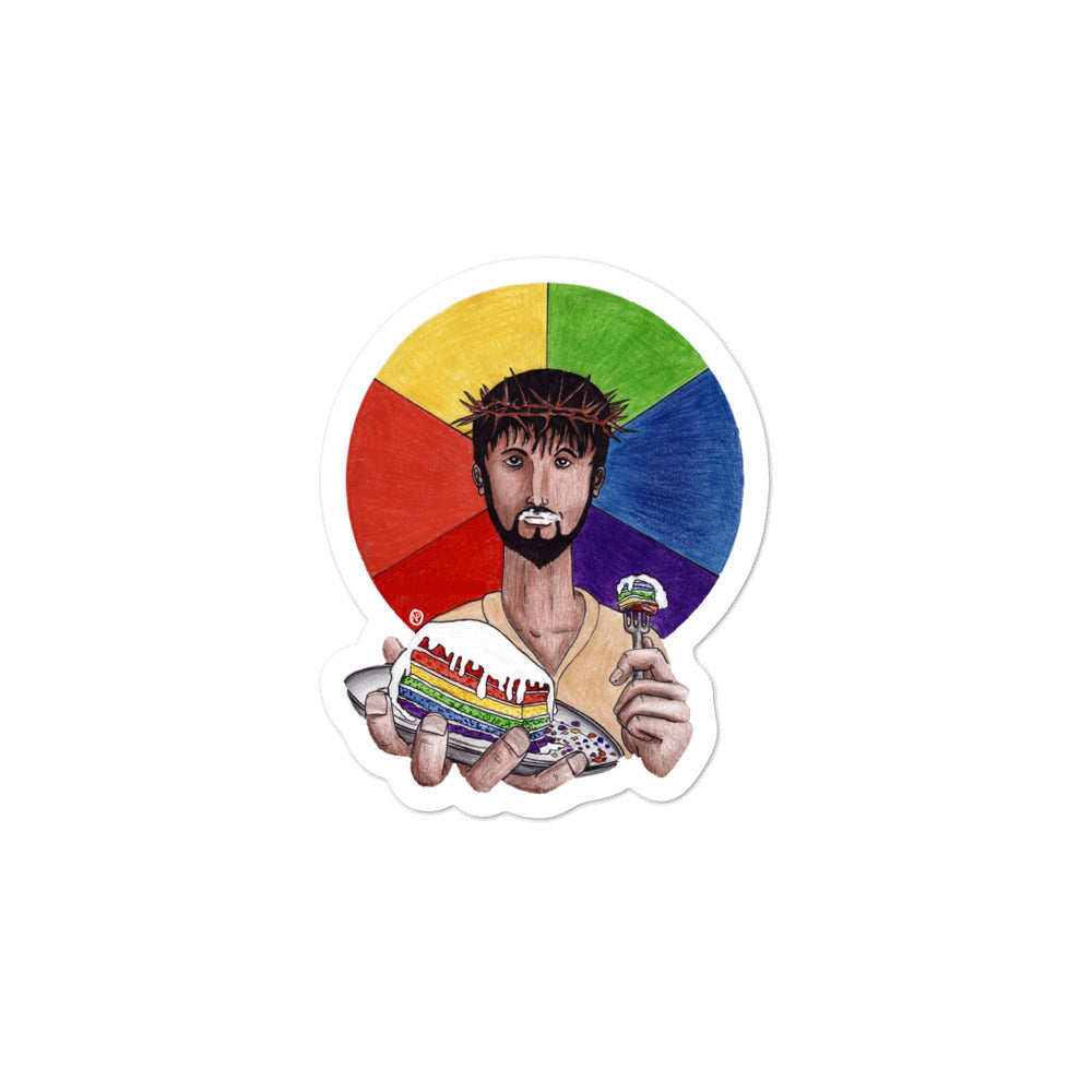 Let Them Eat Cake Sticker - by nakedpastor