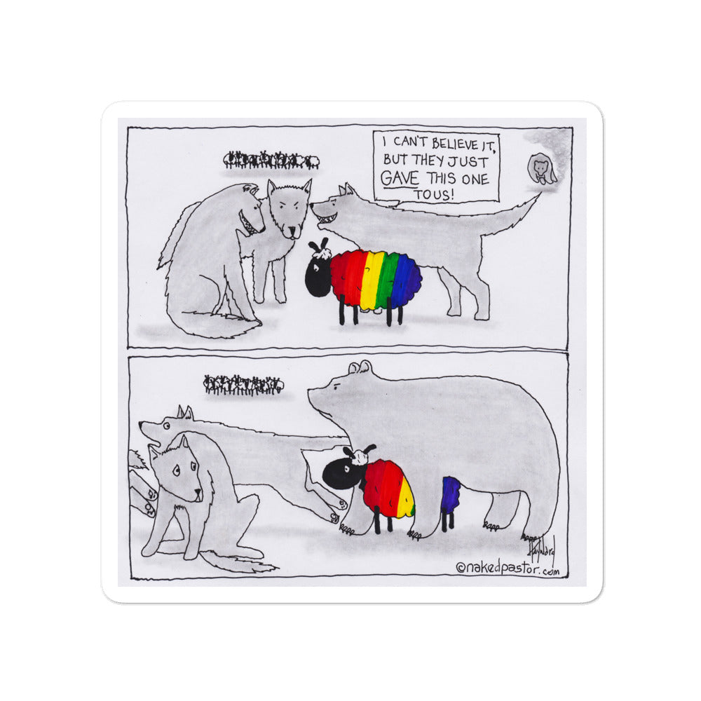 Mama Bear Versus Wolves stickers - by nakedpastor