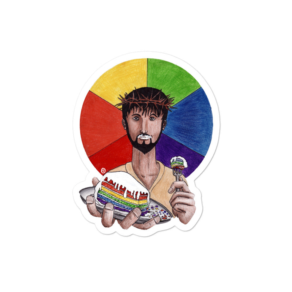 Let Them Eat Cake Sticker - by nakedpastor