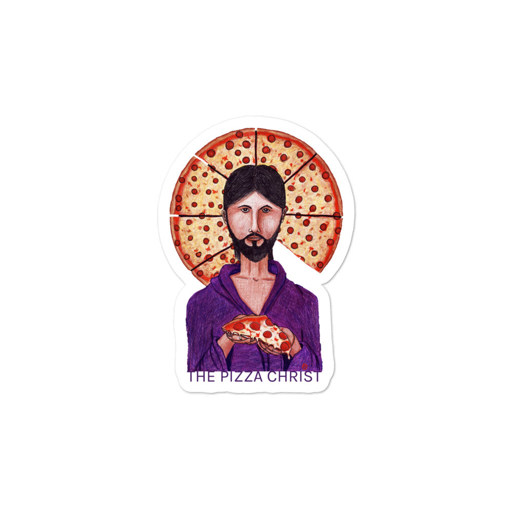 Pizza Christ Sticker - by nakedpastor