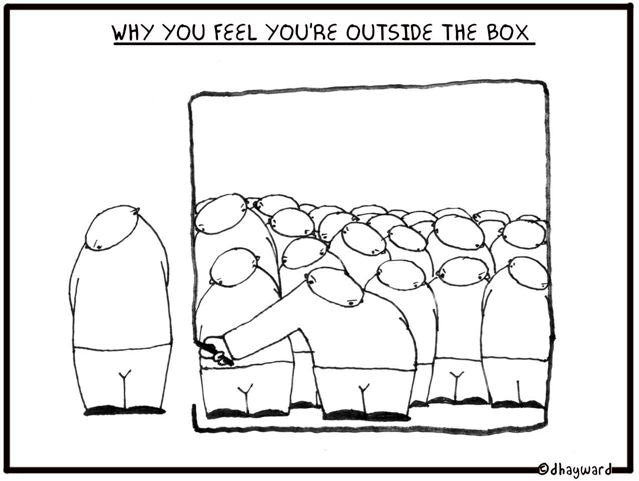 Outside the Box Digital Cartoon - by nakedpastor