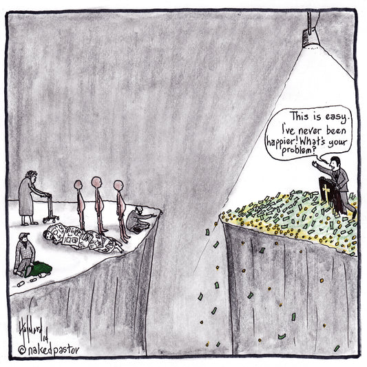 Prosperity Preacher Digital Cartoon - by nakedpastor