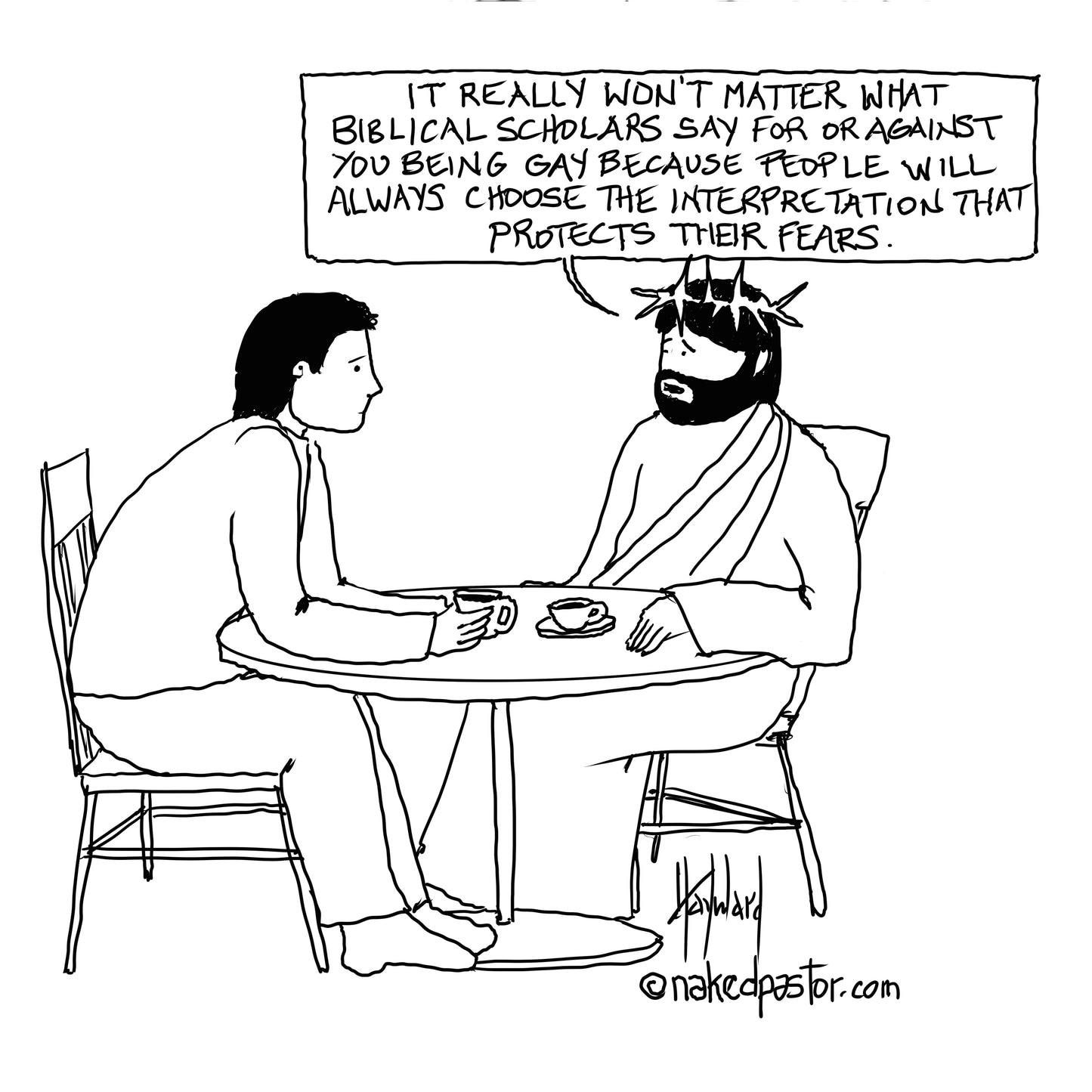 Protects Their Fears Digital Cartoon - by nakedpastor