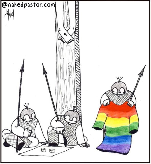 Rainbow Robe Digital Cartoon - by nakedpastor