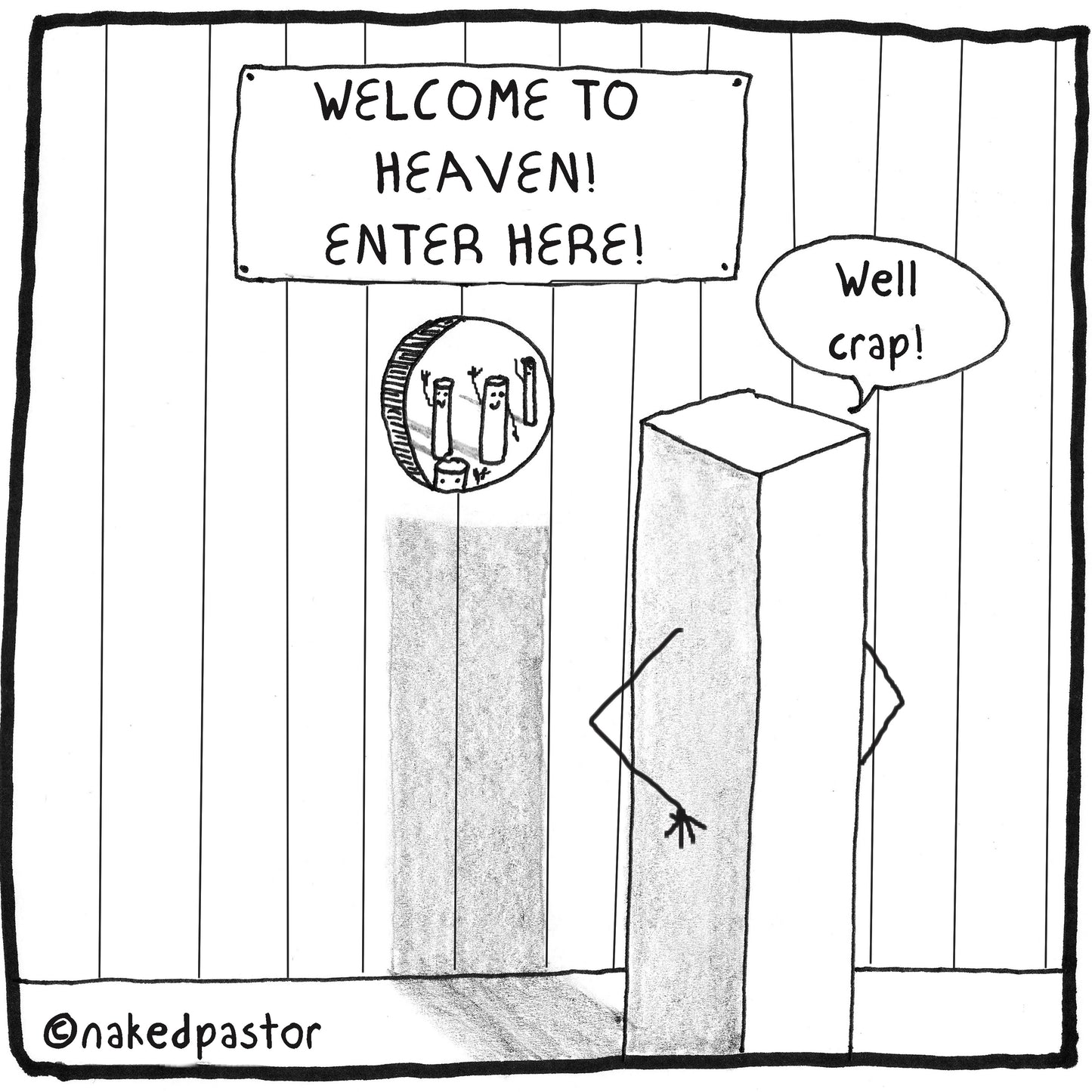 Square Peg Round Hole Digital Cartoon - by nakedpastor