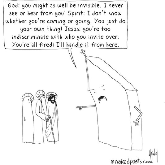 The Church Fires the Trinity Digital Cartoon - by nakedpastor