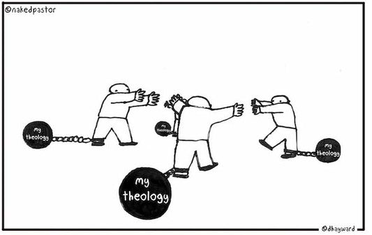 Theology Balls and Chains Digital Cartoon - by nakedpastor