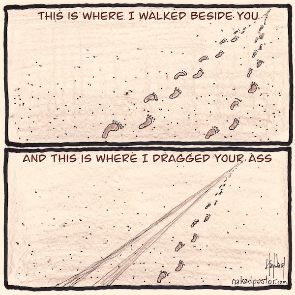 Walk or Be Dragged Digital Cartoon - by nakedpastor