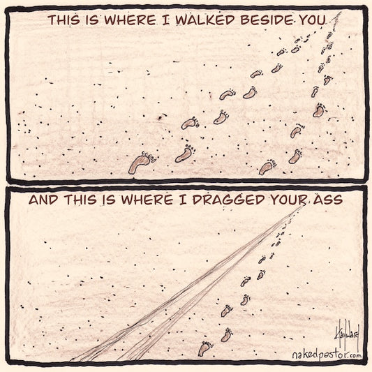Walk or Be Dragged Digital Cartoon - by nakedpastor