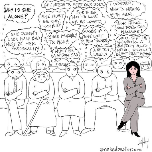 Why is She Alone Digital Cartoon - by nakedpastor