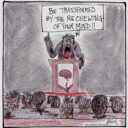 Zombie Church Original Cartoon Drawing - by nakedpastor