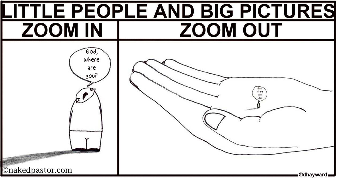 Zoom in Zoom out Digital Cartoon - by nakedpastor