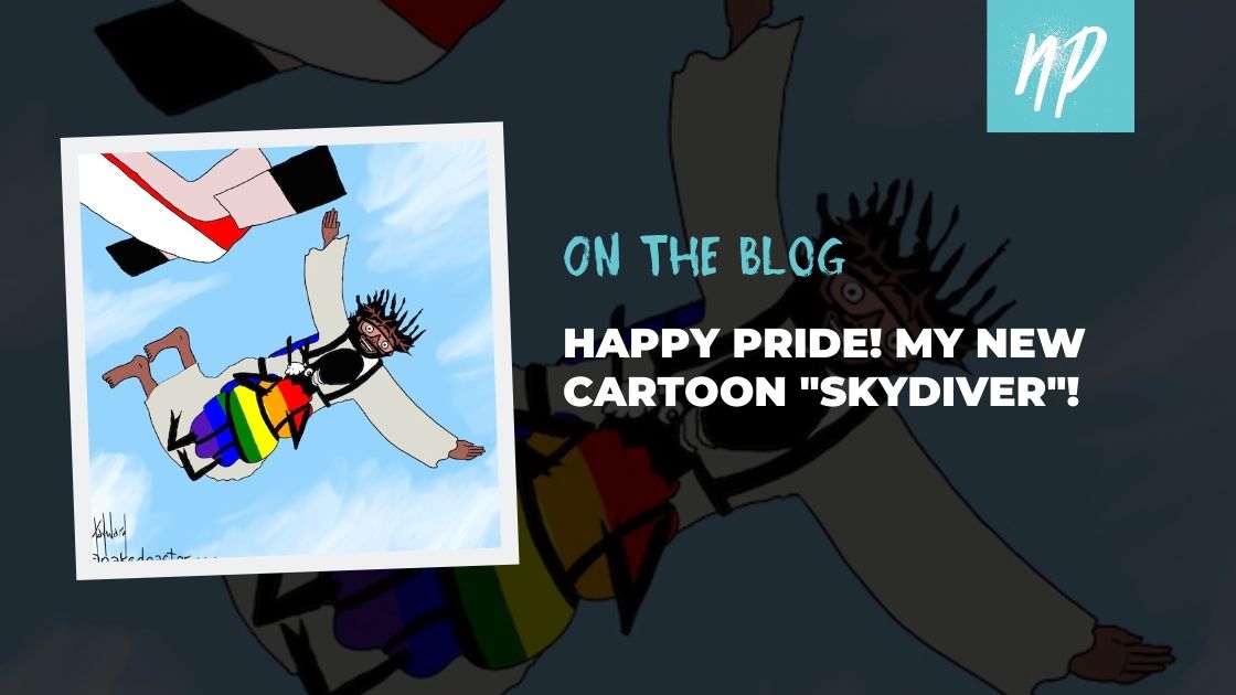 Happy Pride! My Newest Cartoon "Skydiver"