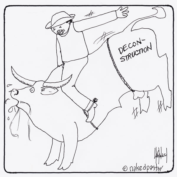 Bull Riding Deconstruction cartoon by nakedpastor David Hayward