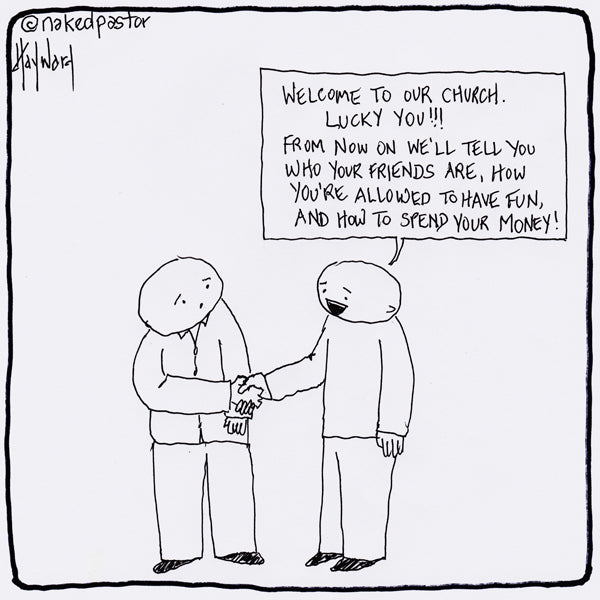 "Friends Fun Finances" cartoon by nakedpastor David Hayward