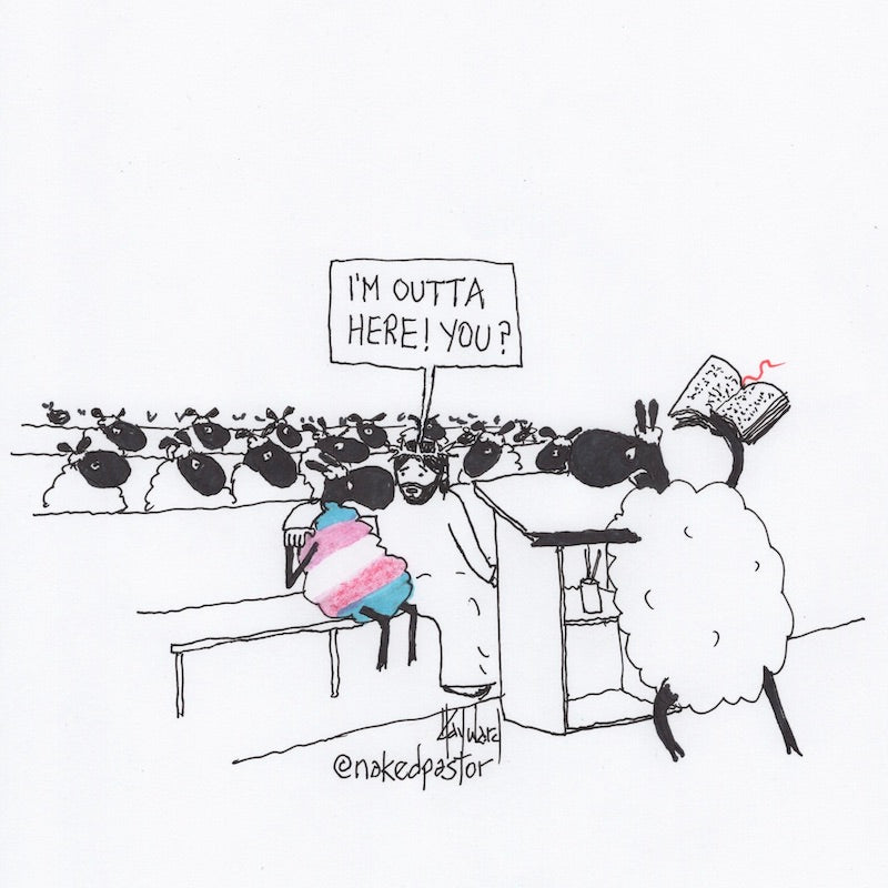 Jesus and The Transgender Sheep Cartoon