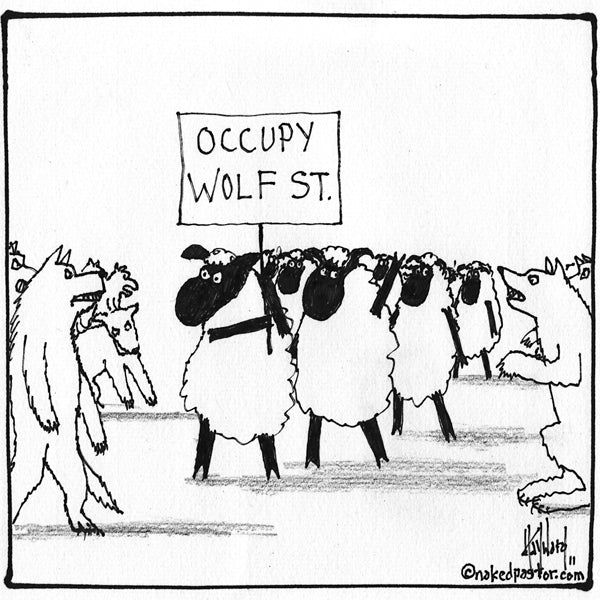 "Occupy Wolf Street" cartoon by nakedpastor David Hayward