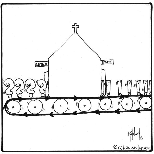 church safe place to question cartoon by nakedpastor david hayward