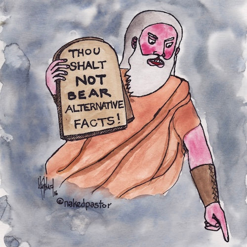 Alternative Facts Original Cartoon Drawing-Cartoons-nakedpastor