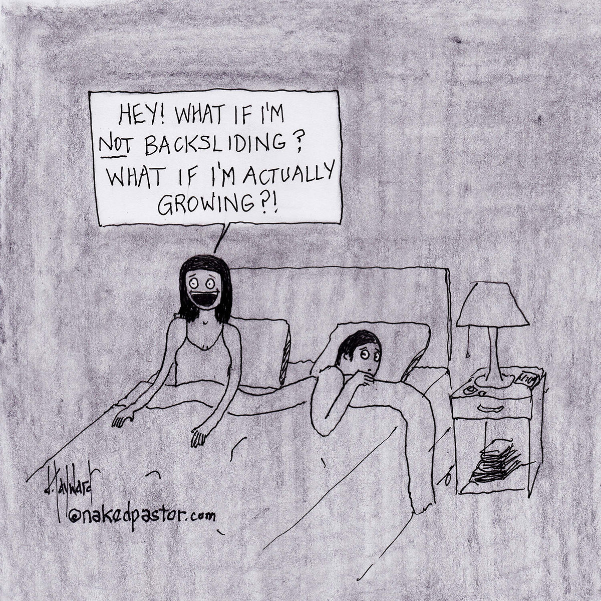 Backsliding or Growing Digital Cartoon - by nakedpastor