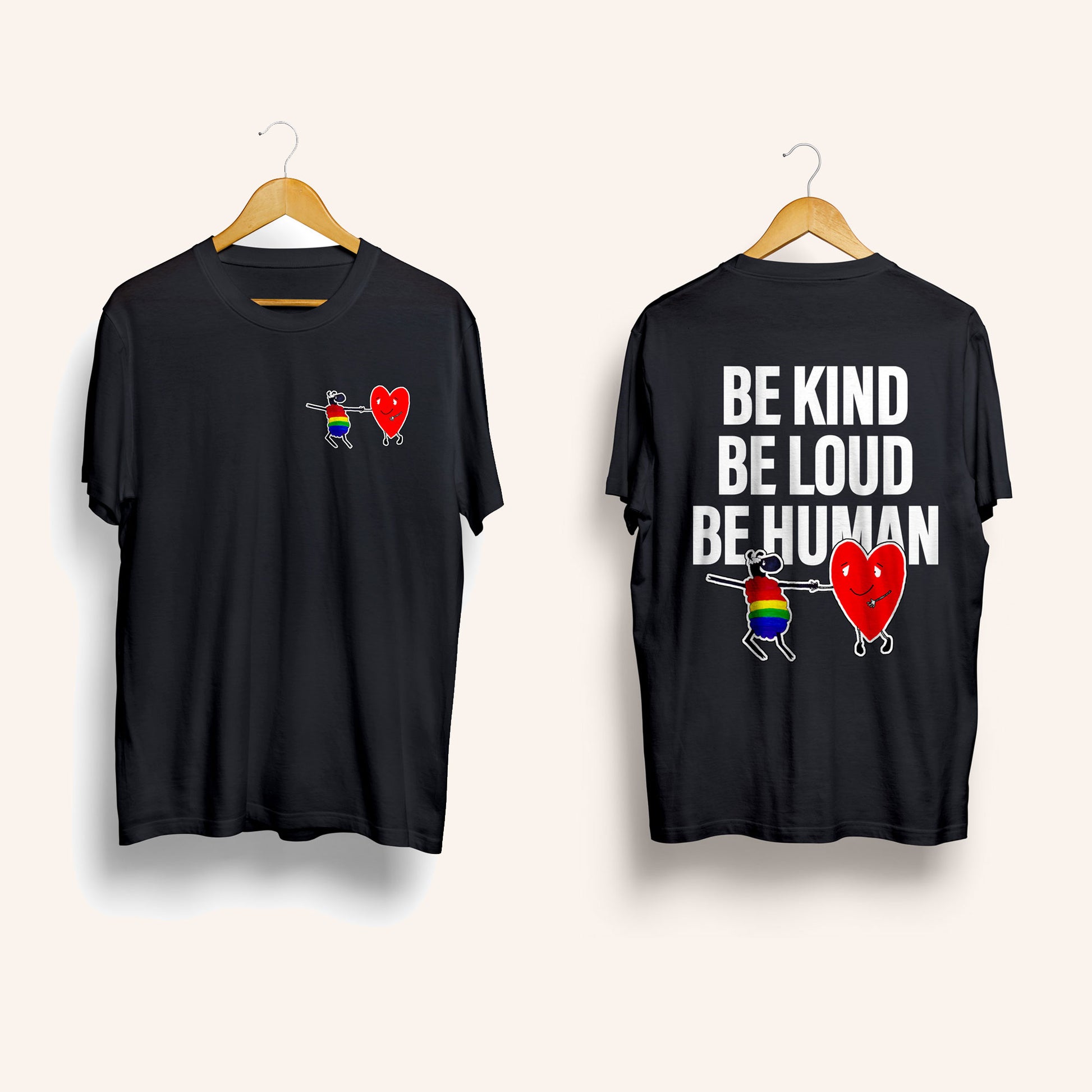 Be Kind, Be Loud, Be Human Front & Back Shirt-Shirts-nakedpastor