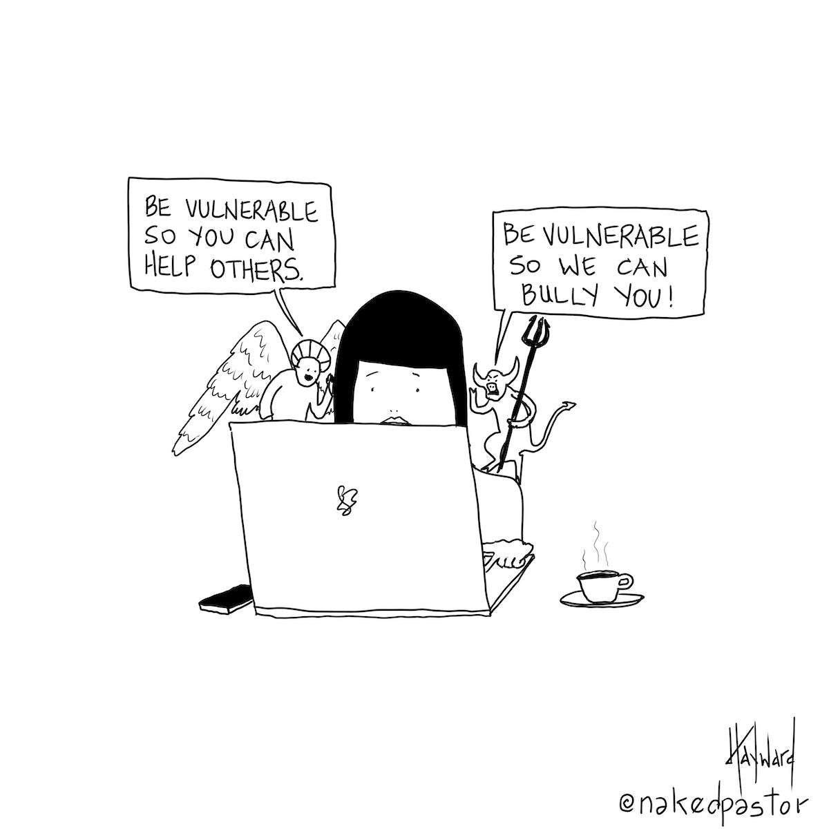 Be Vulnerable Digital Cartoon