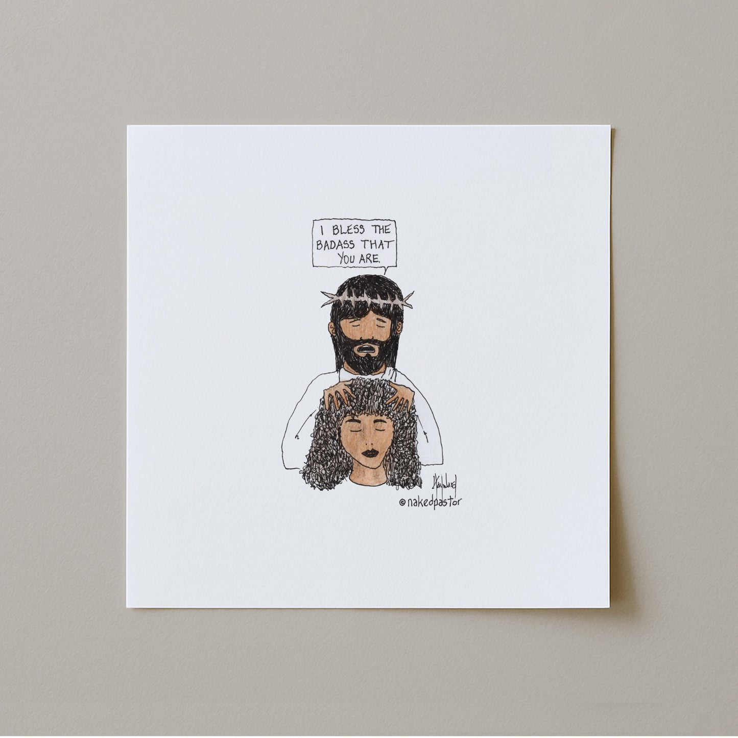 Bless the Badass Cartoon Print-Cartoons-nakedpastor