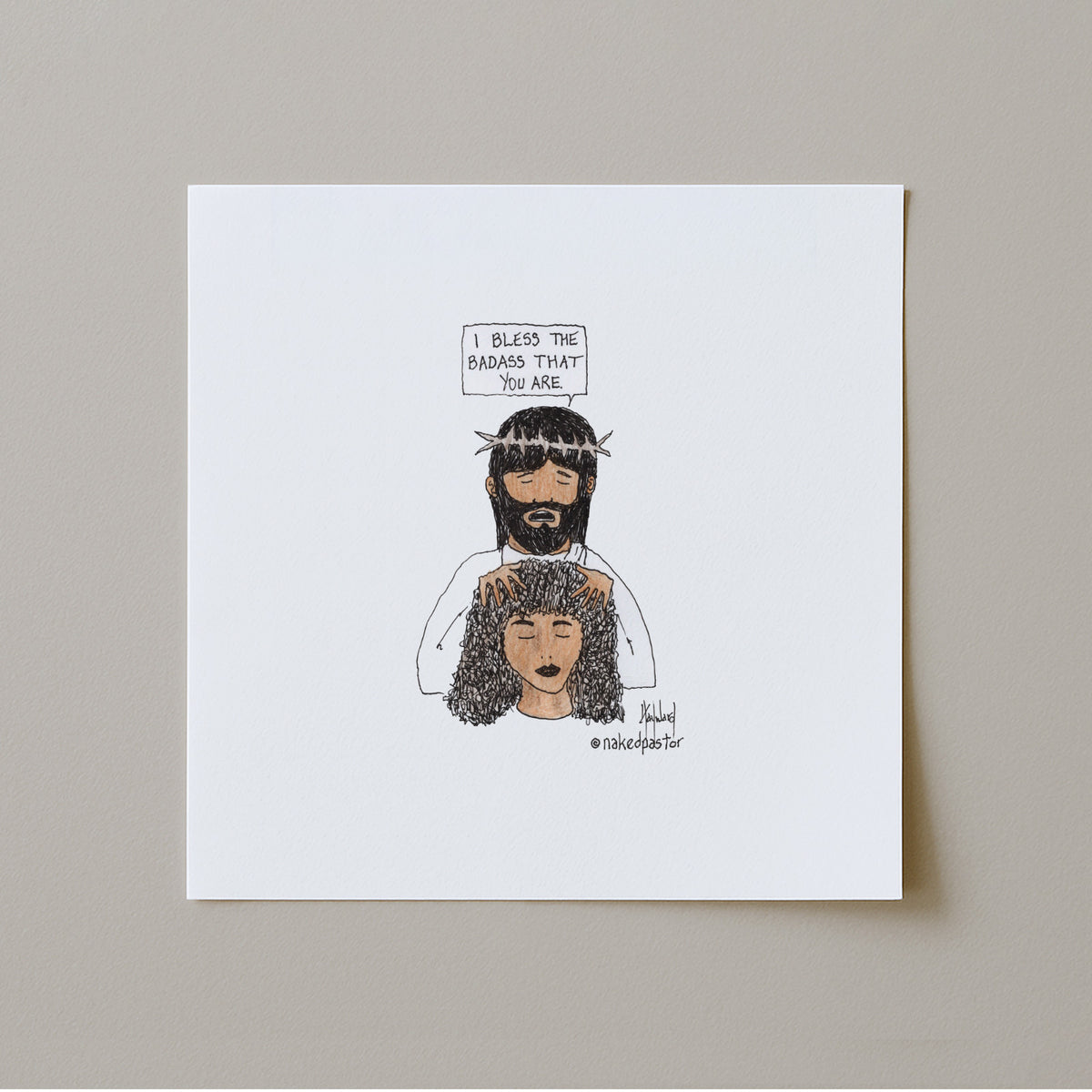 Bless the Badass Cartoon Print-Cartoons-nakedpastor