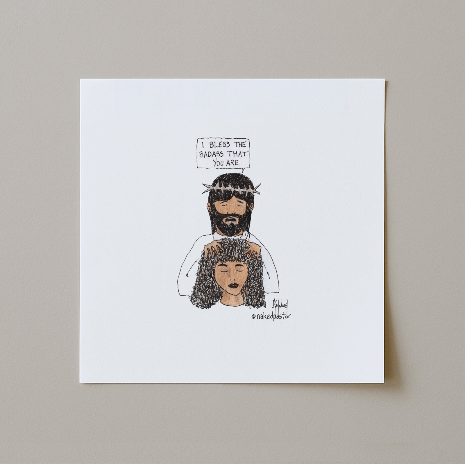 Bless the Badass Cartoon Print-Cartoons-nakedpastor