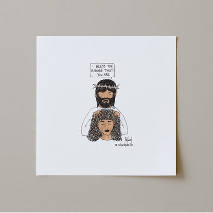 Bless the Badass Cartoon Print-Cartoons-nakedpastor