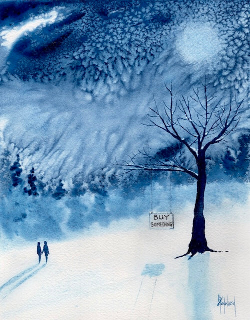 Buy Something Original Watercolor Painting-Painting-nakedpastor