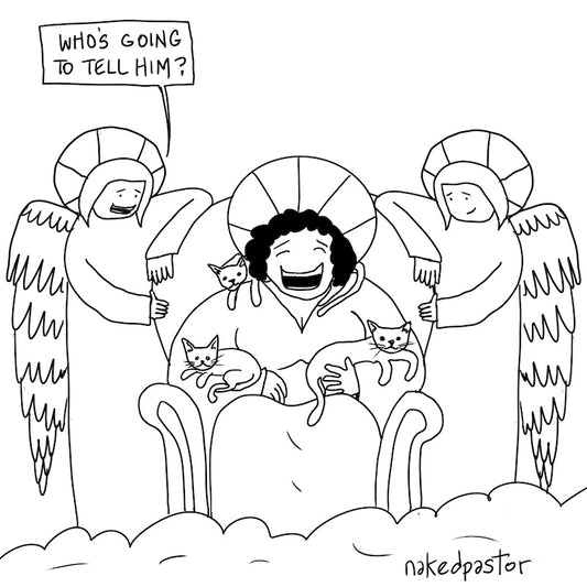 God as Cat Lady Digital Cartoon-Cartoons-nakedpastor