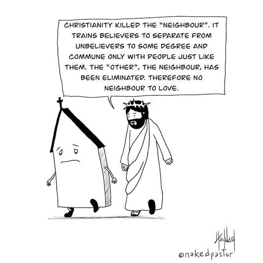 Christianity Killed the Neighbour Digital Cartoon