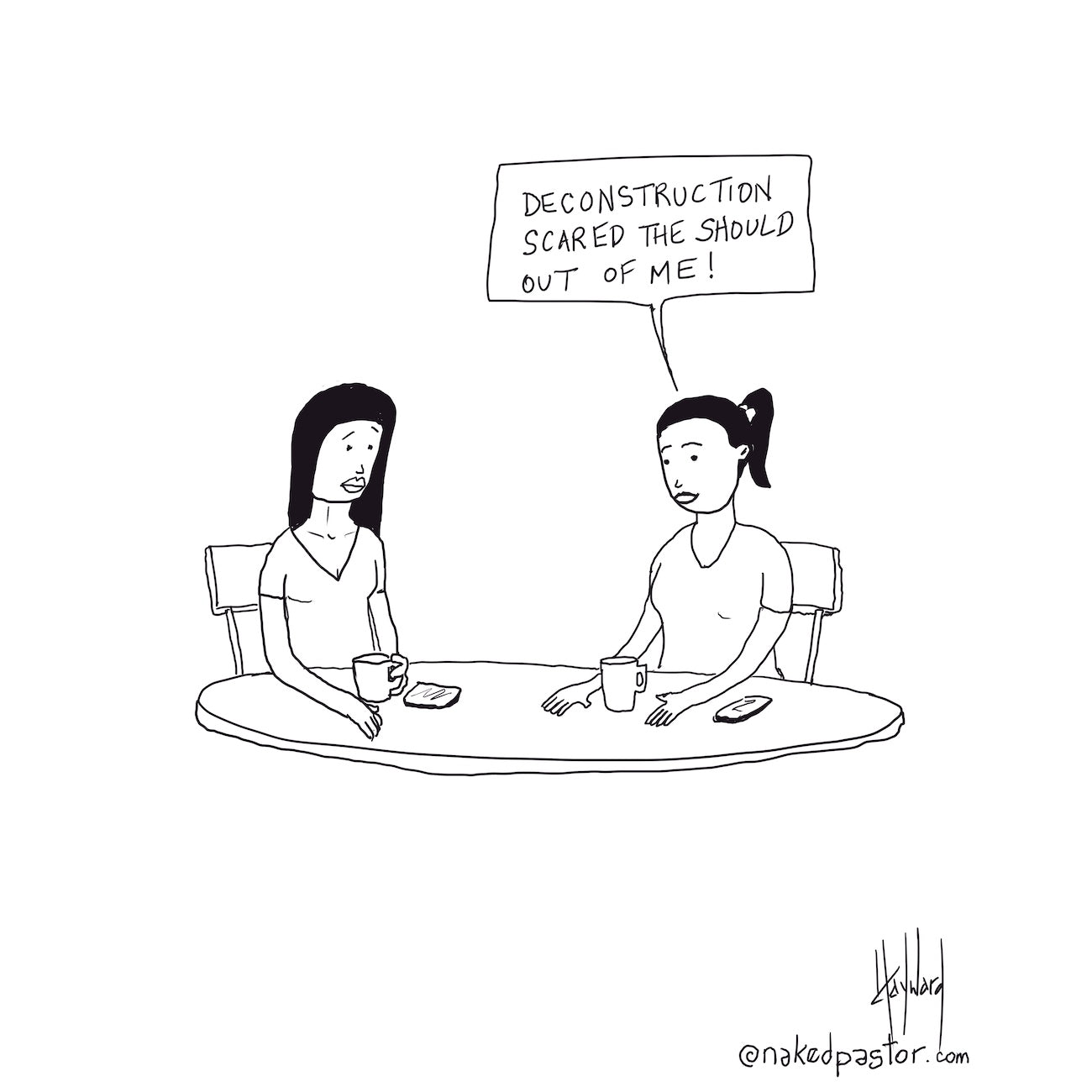 Deconstruction Scared the Should Digital Cartoon - by nakedpastor