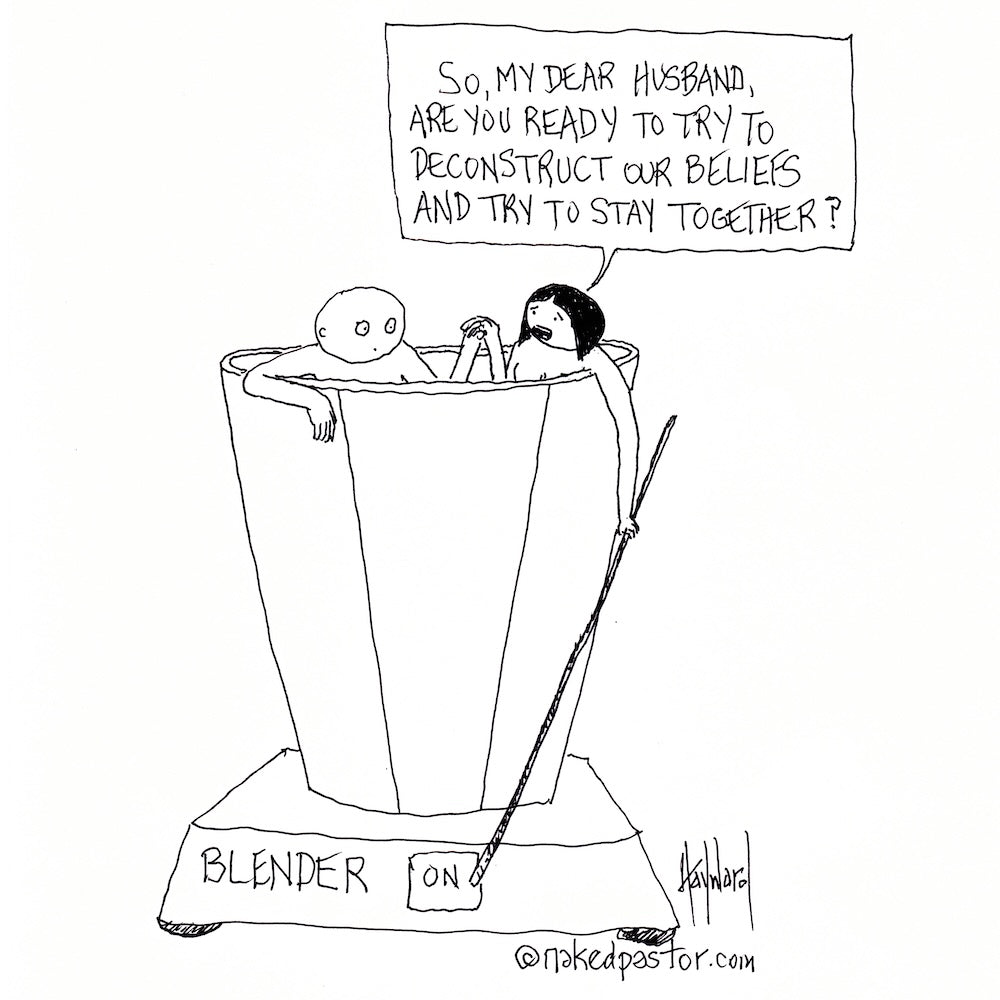 Deconstruction and Marriage Blender Original Cartoon Drawing - by nakedpastor