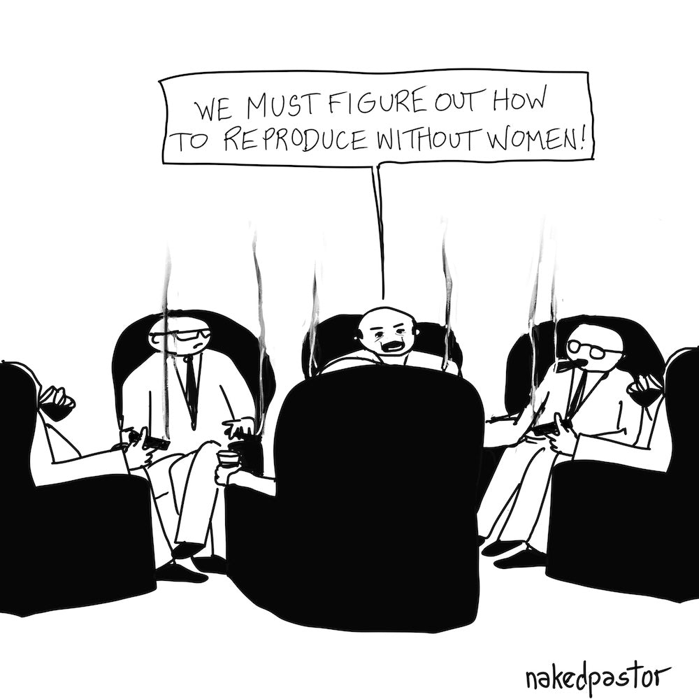 Reproduce Without Women Digital Cartoon-Digital Cartoons-nakedpastor
