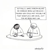 Dobson Helped Me Embrace Being Gay Digital Cartoon-Digital Cartoons-nakedpastor