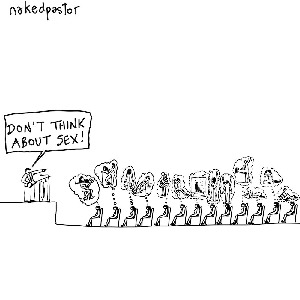 Don't Think About Sex Digital Cartoon-Cartoons-nakedpastor