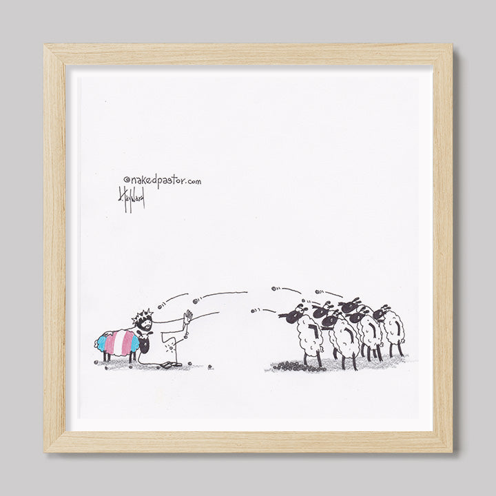 Don't Stone Others Trans Version Cartoon Print-Cartoons-nakedpastor