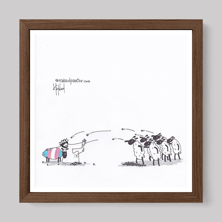 Don't Stone Others Trans Version Cartoon Print-Cartoons-nakedpastor
