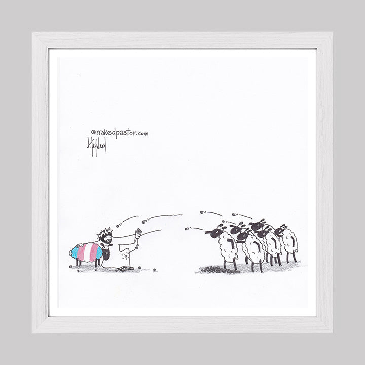Don't Stone Others Trans Version Cartoon Print-Cartoons-nakedpastor