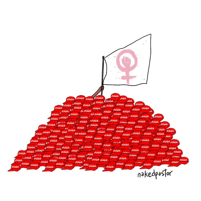 Feminist Flag Digital Cartoon-Cartoons-nakedpastor