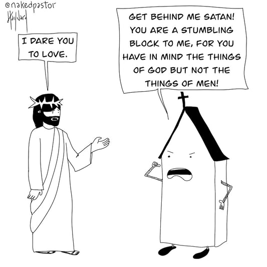 Get Behind Me Satan Digital Cartoon - by nakedpastor