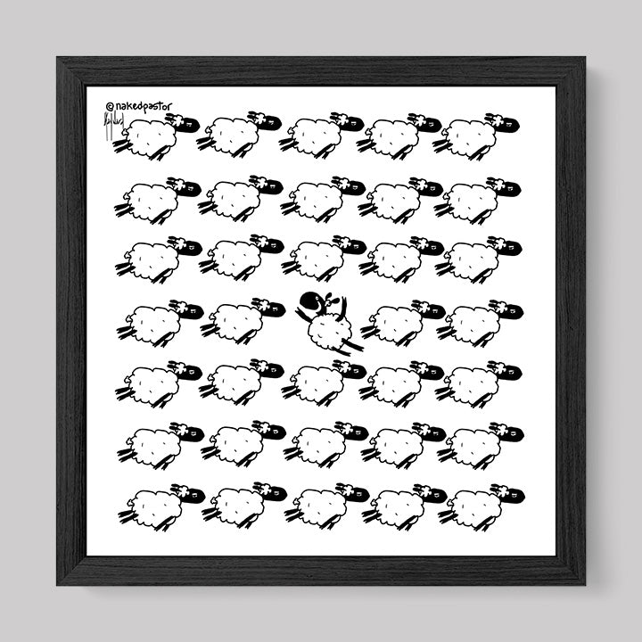 Go Against the Flock Cartoon Print