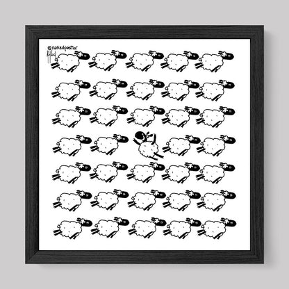 Go Against the Flock Cartoon Print